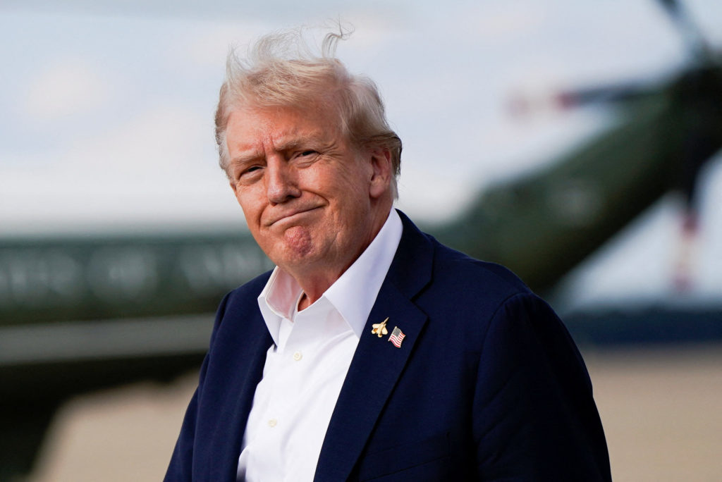 U.S. President Donald Trump returns to Washington