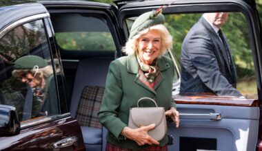 King Charles III and Queen Camilla attend a Sunday church service at Crathie Kirk near Balmoral on September 7, 2025 (Aaron Chown/PA Images/Alamy)