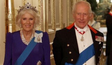 King Charles III and Queen Camilla attend a state banquet at Windsor Castle on September 17, 2025 (Phil Noble/PA Images/Alamy)