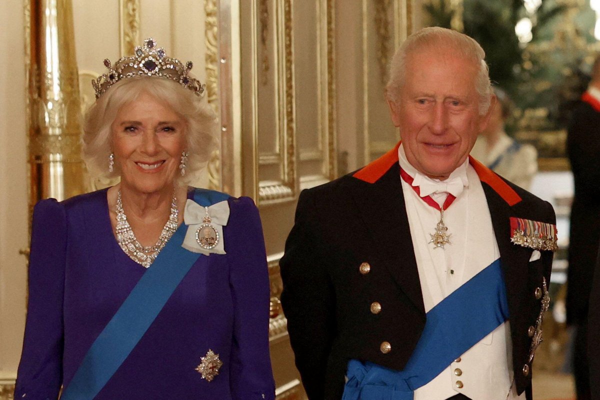 King Charles III and Queen Camilla attend a state banquet at Windsor Castle on September 17, 2025 (Phil Noble/PA Images/Alamy)
