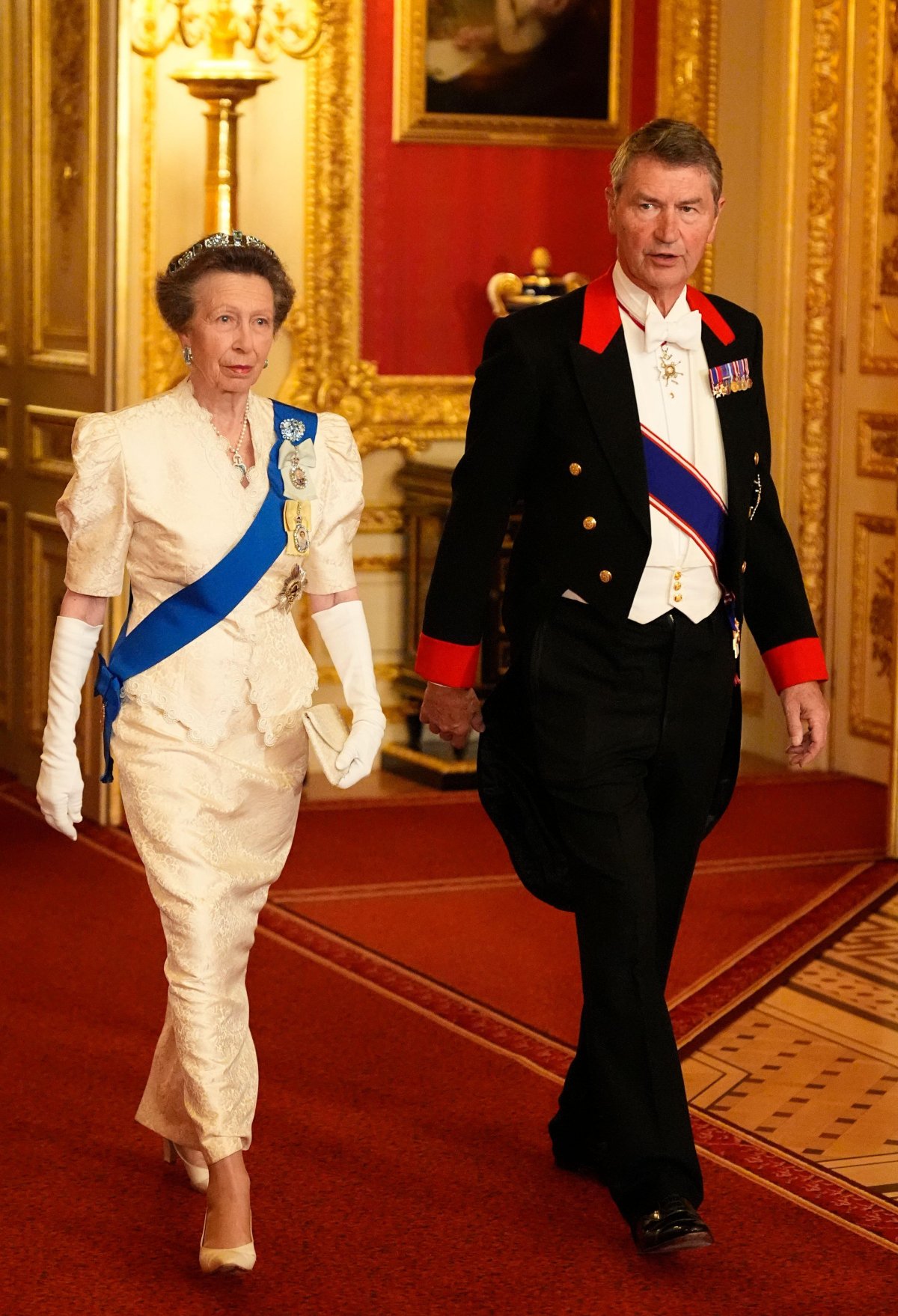 The Princess Royal and Vice Admiral Sir Timothy Laurence attend a state banquet at Windsor Castle on September 17, 2025 (Aaron Chown/PA Images/Alamy)