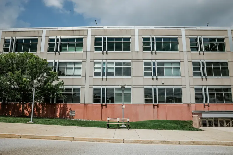 A large office building.