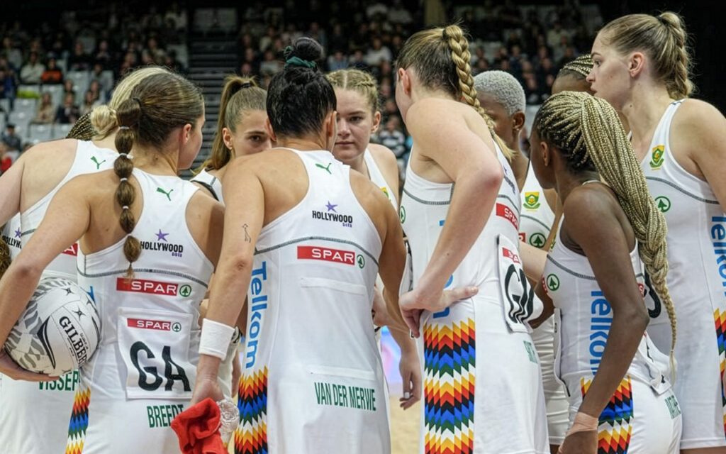 Goal Shooter Bianca Lubbe controls the ball in the circle during South Africa’s 105-15 win over Trinidad and Tobago at the 2025 Netball World Youth Cup in Gibraltar, on Monday, 22 September 2025. All Photos: Netball World Cup