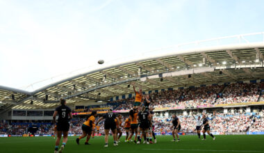 England secure record-equalling win as Australia also reach quarter-finals