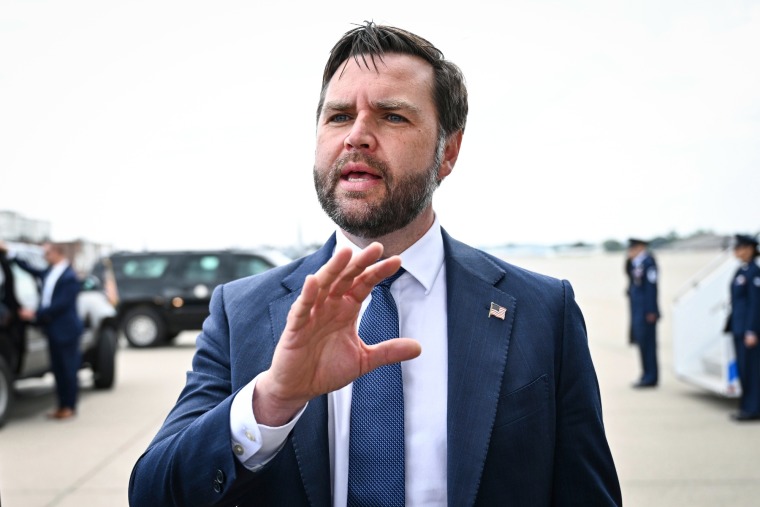 JD Vance speaks outside