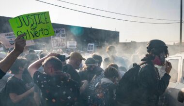 Tear gas used on protesters at Chicago-area ICE site as immigration crackdown escalates