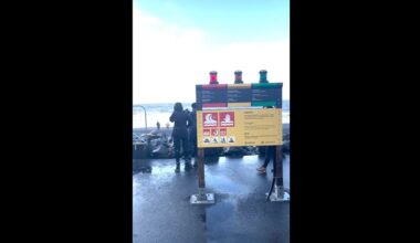 Tourists ignore red warning light at Reynisfjara Black Beach