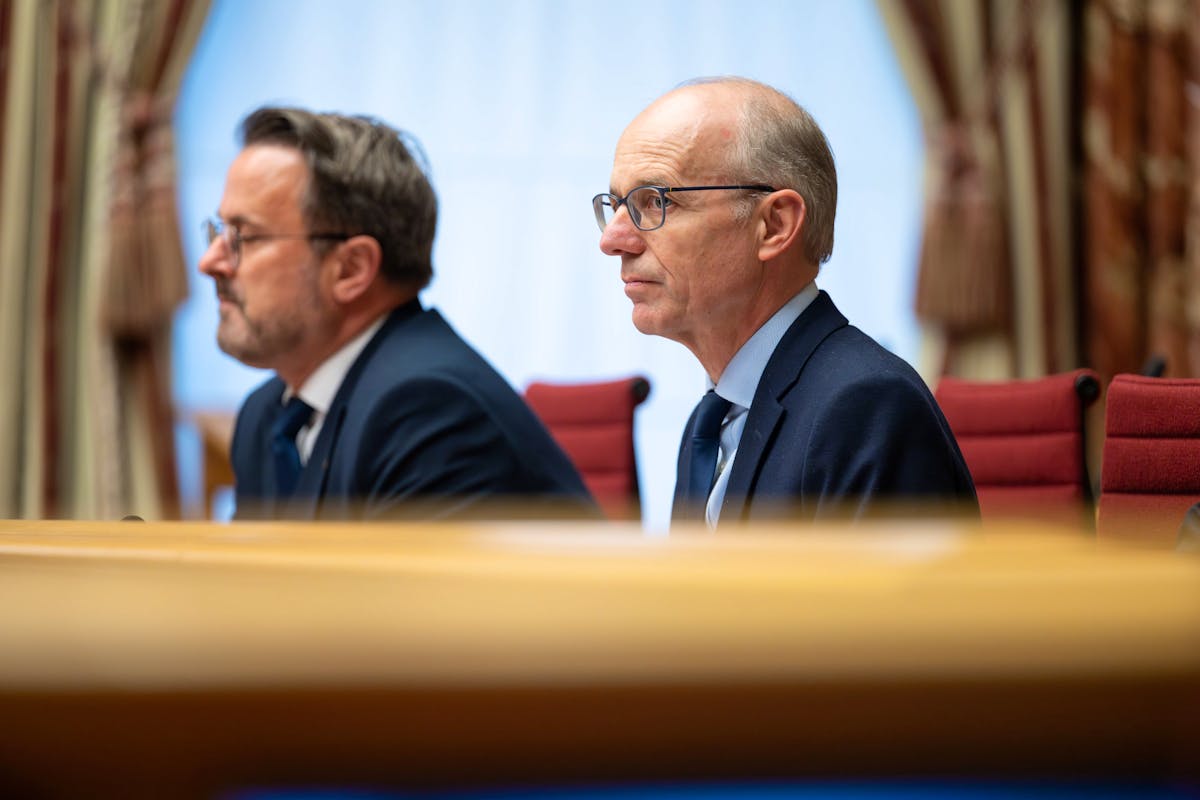 Luc Frieden (rechts) hat am Montag bestätigt, dass Luxemburg den Staat Palästina bei der UNO anerkennen wird. Xavier Bettel (links) hatte diese Entscheidung bereits angedeutet. Luc Frieden (rechts) hat am Montag bestätigt, dass Luxemburg den Staat Palästina bei der UNO anerkennen wird. Xavier Bettel (links) hatte diese Entscheidung bereits angedeutet.