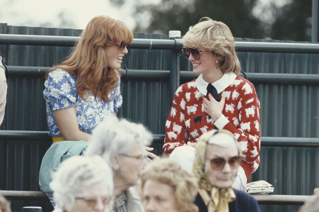 Sarah Ferguson and Princess Diana attend the polo