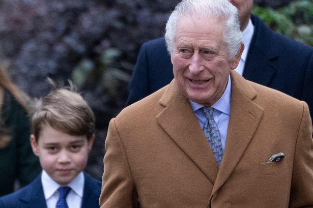 King Charles, Queen Camilla and Prince George 