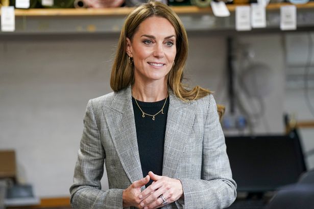 The Princess of Wales during a visit to Sudbury Silk Mills in Sudbury, Suffolk