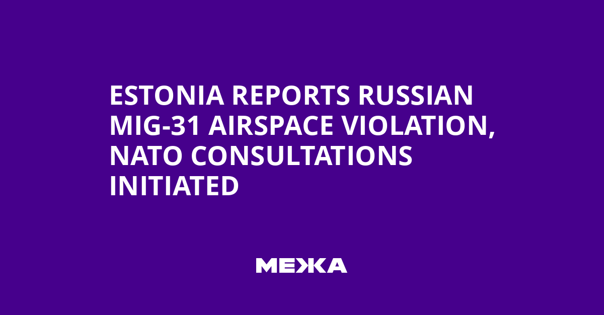 Estonia Reports Russian MiG-31 Airspace Violation, NATO Consultations Initiated | Ukraine news