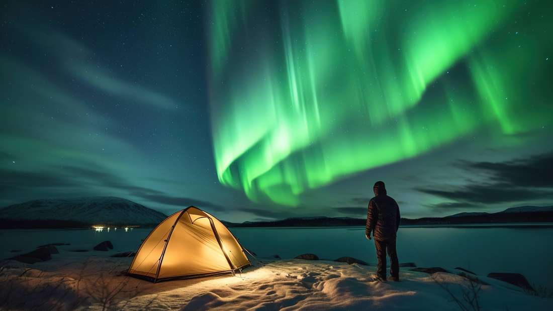 Polarlichter, auch als Aurora Borealis (Nordlicht) oder Aurora Australis (Südlicht) im Bundesstaat New York.