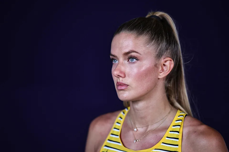 MUNICH, GERMANY - AUGUST 16: Alica Schmidt of Germany looks on prior to competing in the Women's 400m Semifinal 3 on day 6 of the European Championships Munich 2022 at Olympiapark on August 16, 2022 in Munich, Germany.