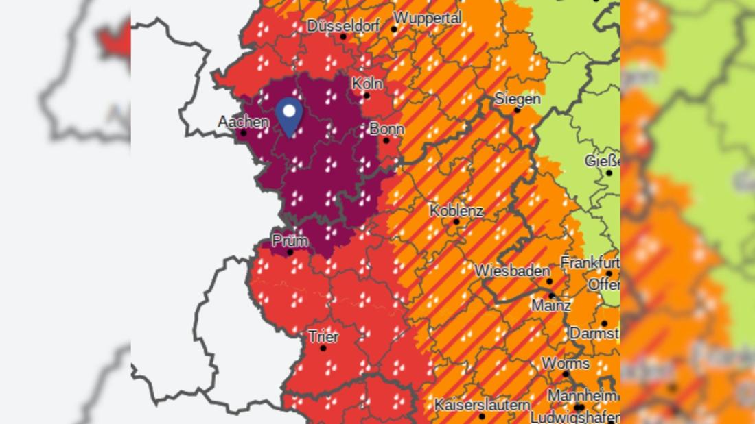 Wetter-Warnkarte des DWD