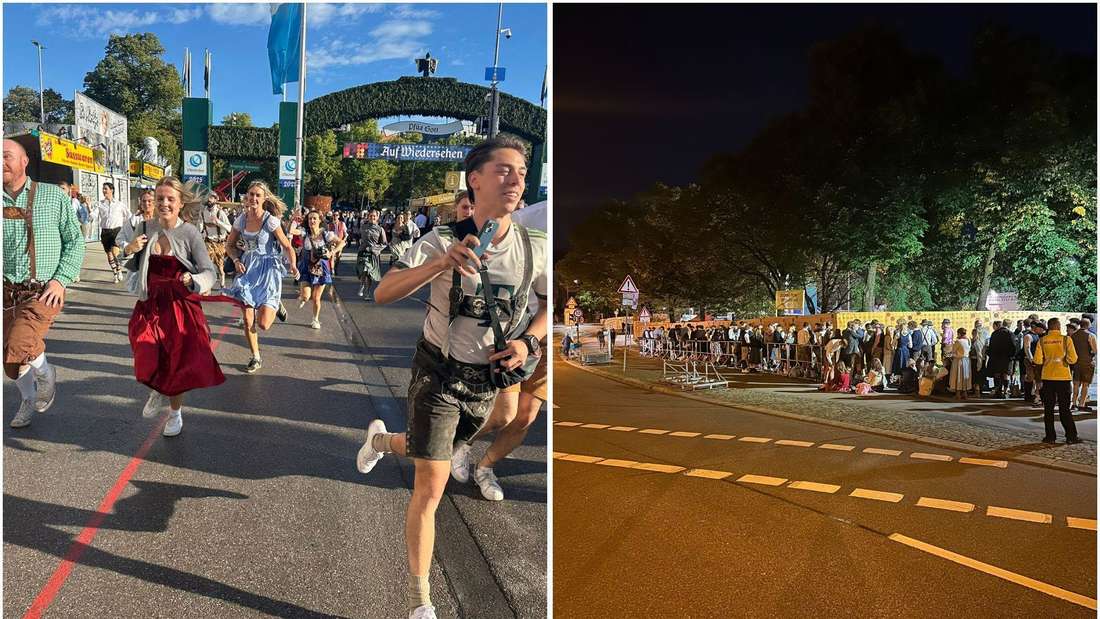 Erster Wiesn-Samstag: Bereits in aller Frühe bildete sich eine lange Schlange, dann begann der Run auf die Festzelte.