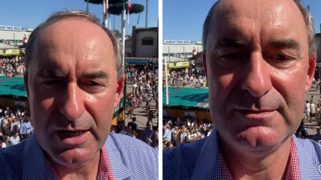 Hubert Aiwanger, Wirtschaftsminister in Bayern, auf der Wiesn.