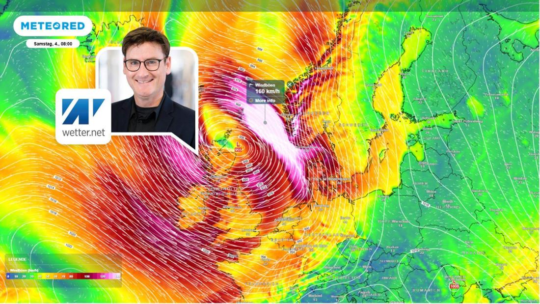 Die Spitzenböen am Samstag (4. Oktober). 