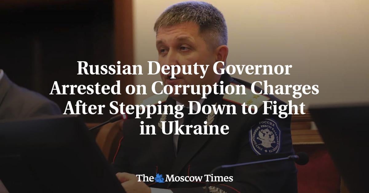 Russian Deputy Governor Arrested on Corruption Charges After Stepping Down to Fight in Ukraine