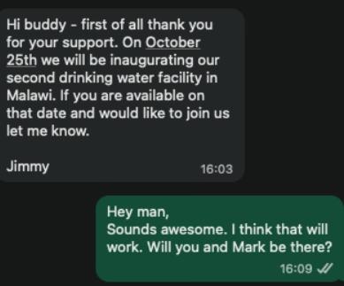 Mr Beast's invitation to Malawi.