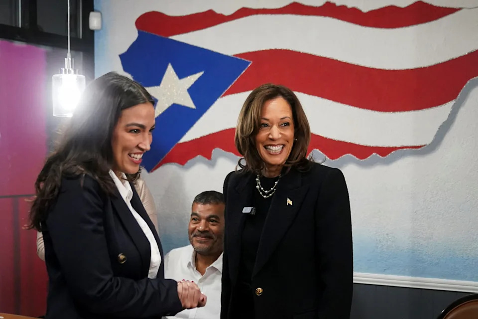 Rep. Alexandria Ocasio-Cortez comes in for praise in former Vice President Kamala Harris' new, score-settling campaign memoir, "107 Days."