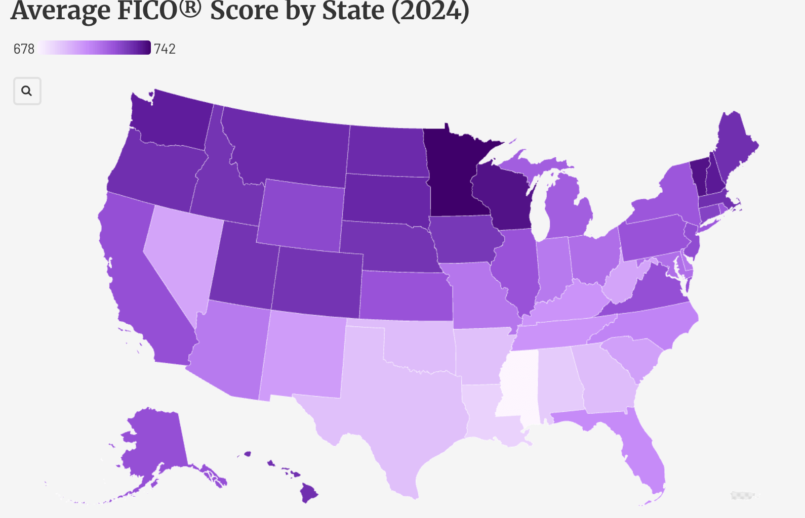 Average FICO® Scores in the U.S. by State