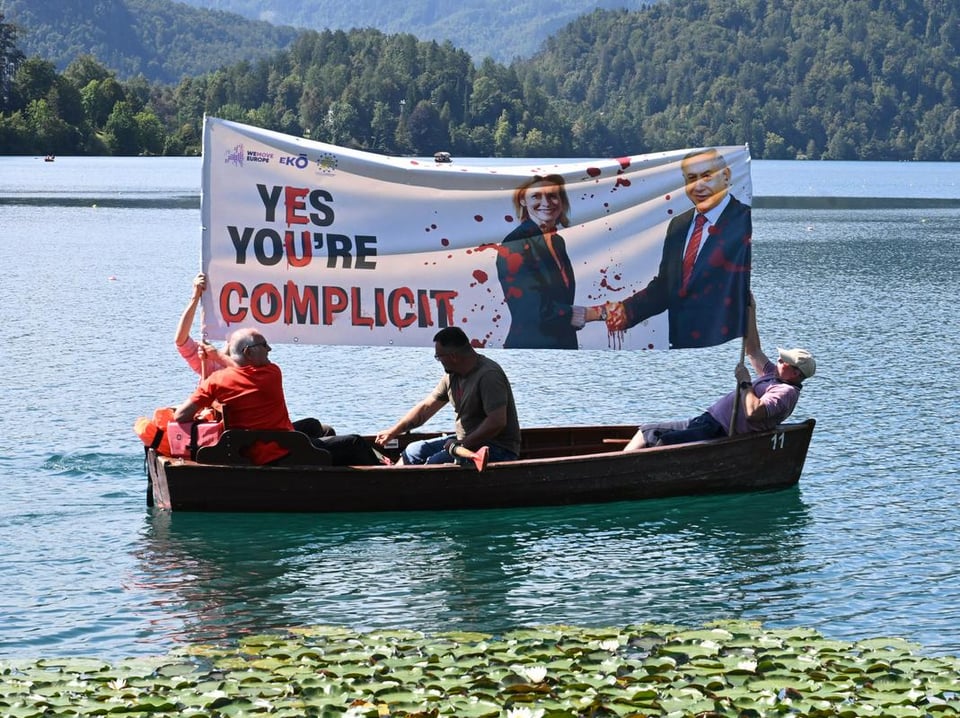 Današnji propalestinski protest na Bledu