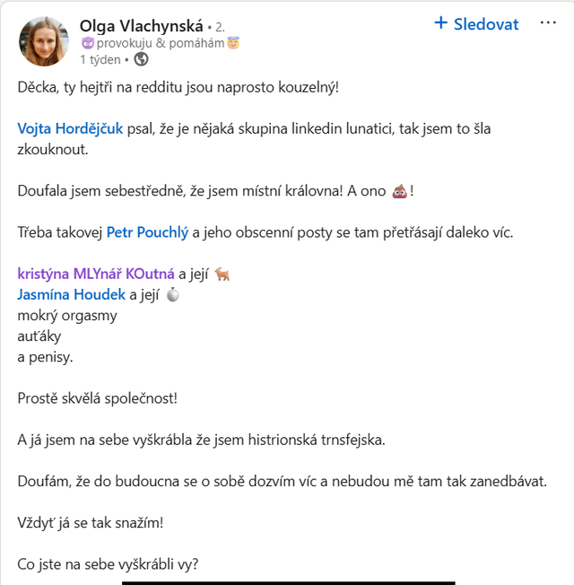 Linkedin elita objevila Reddit. Tváří se nad věcí, ale je vidět, že to nesou dost těžko :D