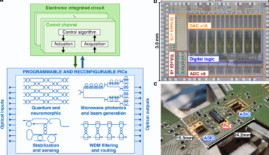 Integrated electronic controller for dynamic self-configuration of photonic circuits