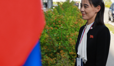 FILE PHOTO: Kim Yo Jong, sister of North Korea's leader Kim Jong Un, arrives at the Vostochny Сosmodrome before a meeting of Russia's President Vladimir Putin with North Korea's leader Kim Jong Un, in the far eastern Amur region, Russia, September 13, 2023. Sputnik/Vladimir Smirnov/Pool via REUTERS/File Photo