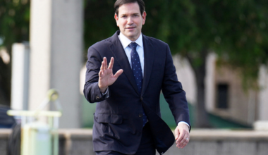 FILE PHOTO: U.S. Secretary of State Marco Rubio arrives to board his plane at Homestead Air Reserve Base in Homestead, Florida, U.S., en route to Mexico City, September 2, 2025. Jacquelyn Martin/Pool via REUTERS/ File Photo