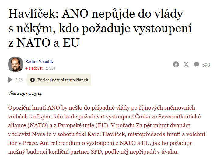 Takže nesloží vládu?