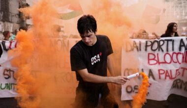In Italy, tens of thousands hold protests in solidarity with Gaza