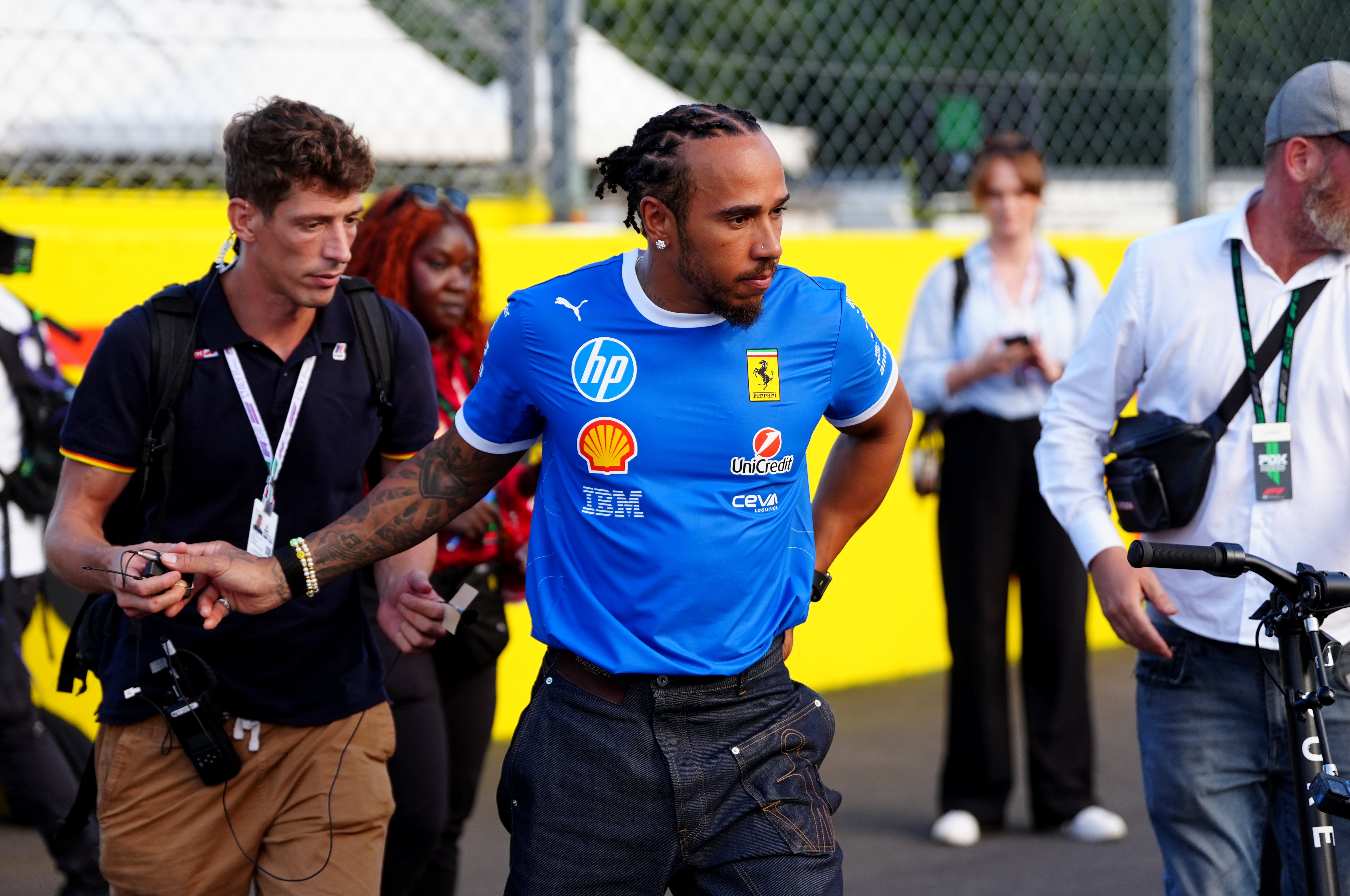 Lewis Hamilton opened his weekend by setting the quickest time in first practice (David Davies/PA)
