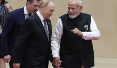 Moment Putin holds hands with Indian PM Modi at 'anti-NATO' summit | World | News