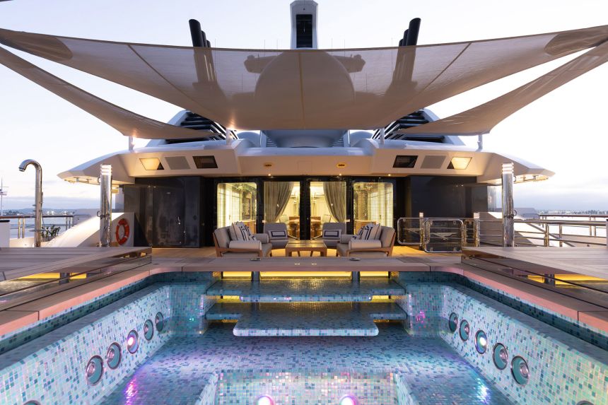 The aft deck of The Amadea.
