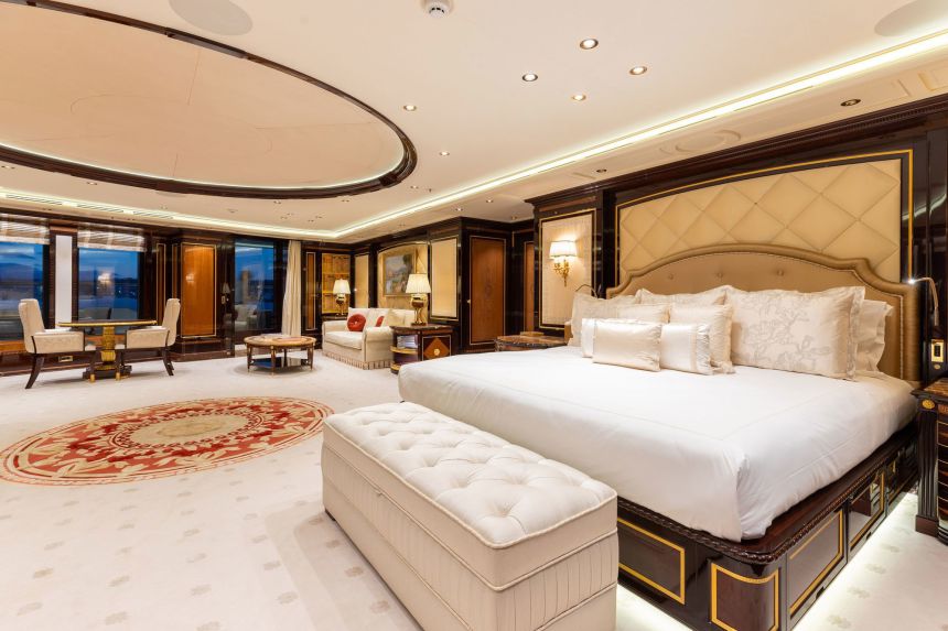 The owner’s stateroom aboard The Amadea.