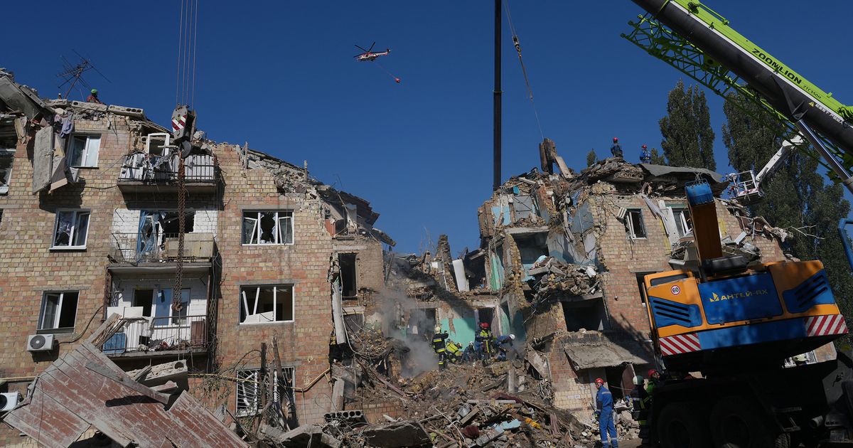 Ukraine government building hit in biggest Russian drone attack to date