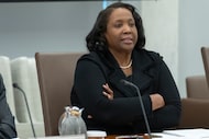 Federal Reserve Board of Governors member Lisa Cook attended an open meeting of the Board of...