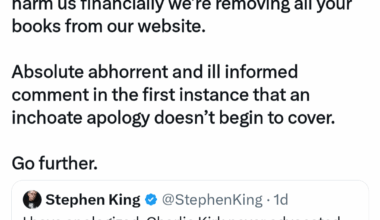 Belfast Books refusing to stock Stephen King books. Created a storm on Twitter