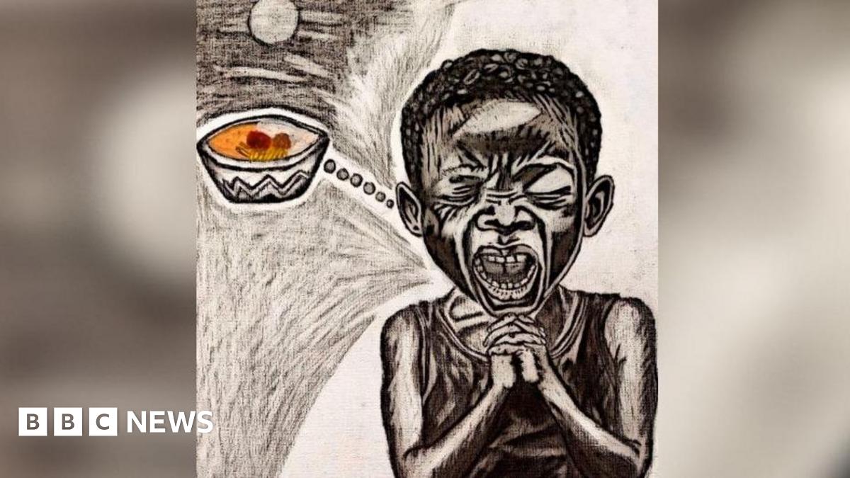 A picture in colour by Kuachi Gai showing two hands, one holding a torch giving off a flame and then vibrant rainbow shards of light. The hands are caught up in a black net.