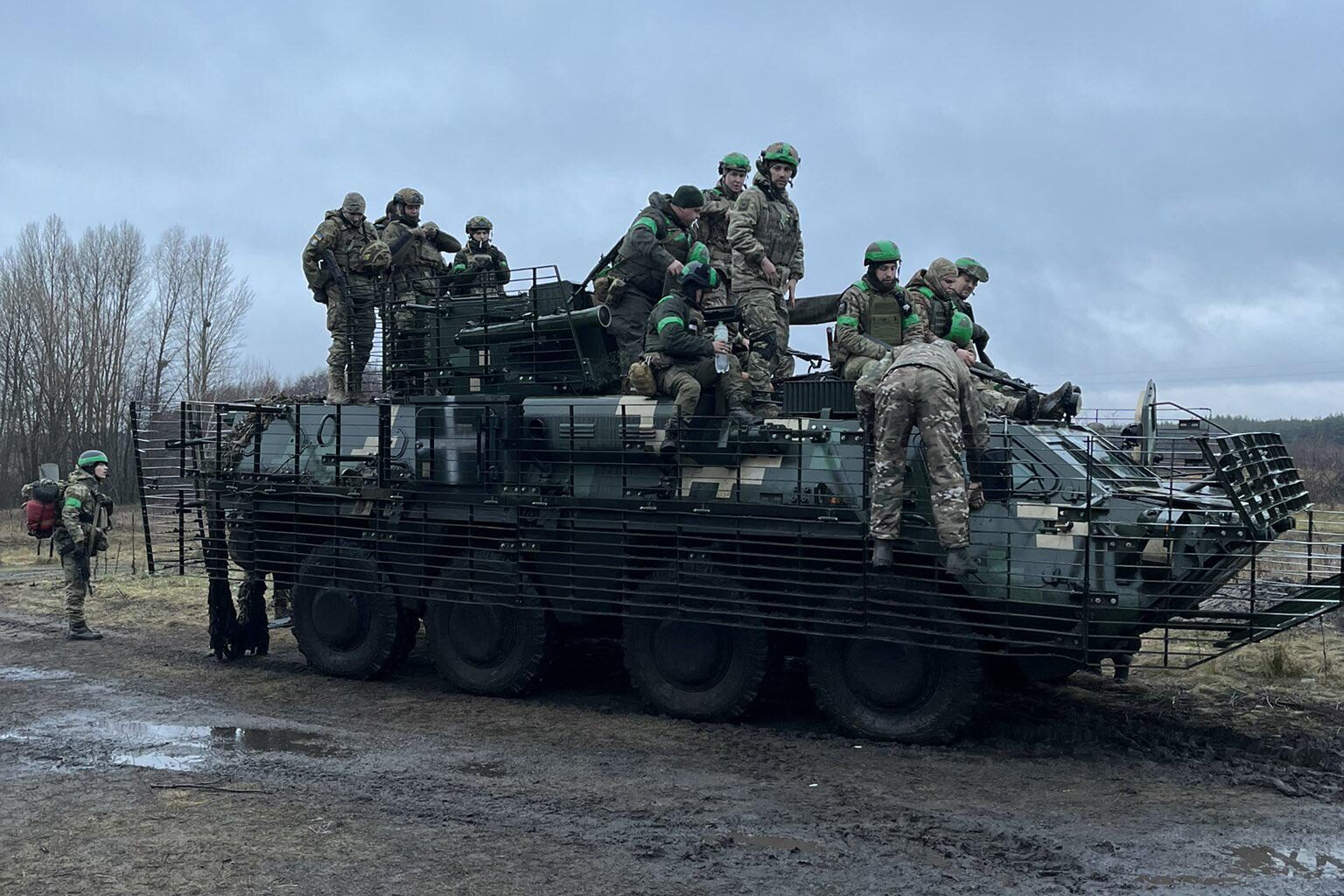 Ukrainian troops before the battle of Soledar, winter of 2022-2023.