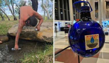 Bottles of 500,000-year-old water flown from outback site amid furious dispute