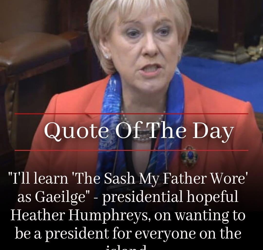 Irish Presidential candidate discloses her Husband was an OO member during the troubles