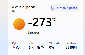 To máme dnes docela chladno.