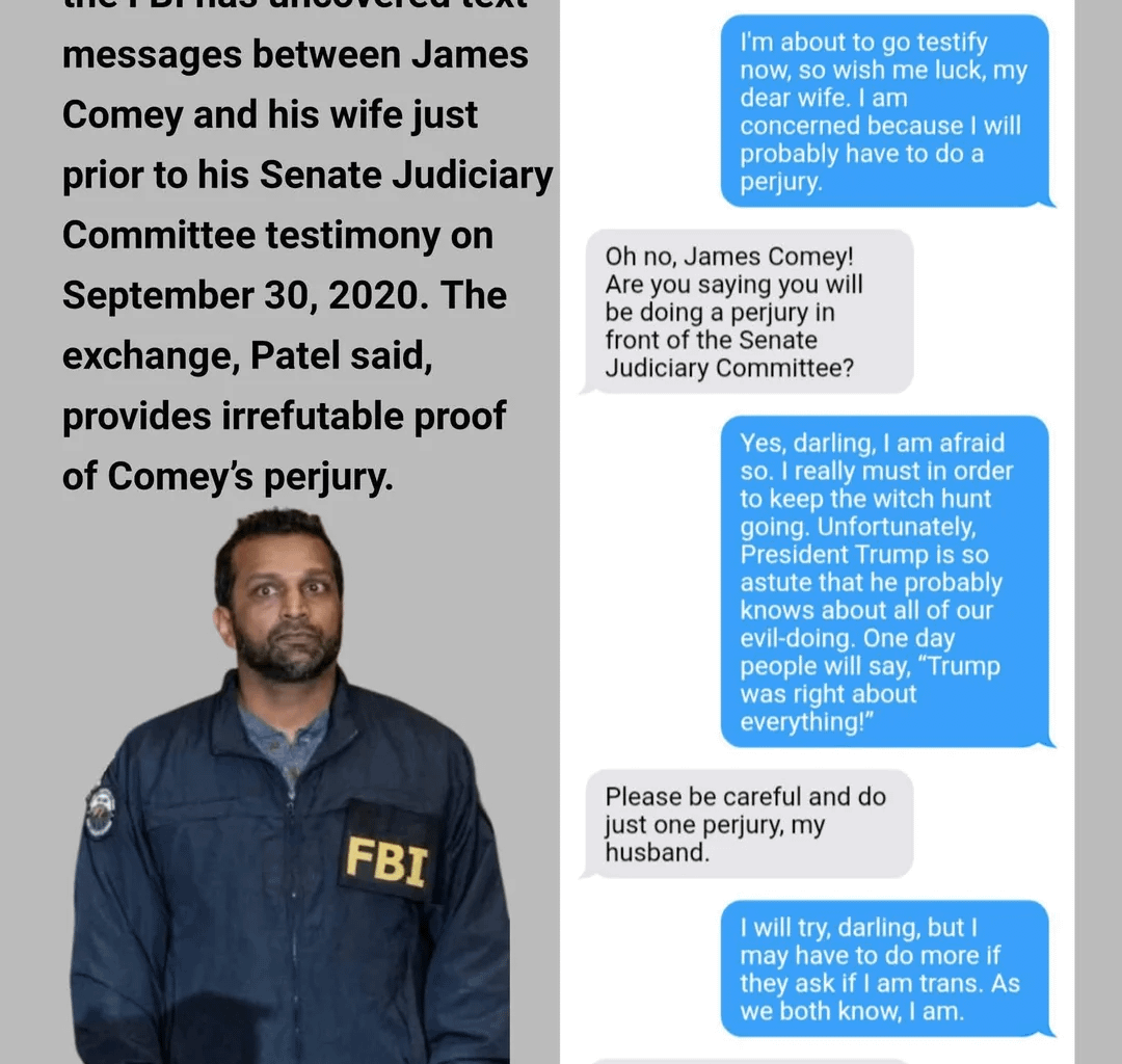 I don't know who "leaked" this, but thank goodness Fash Patel is on the case...
