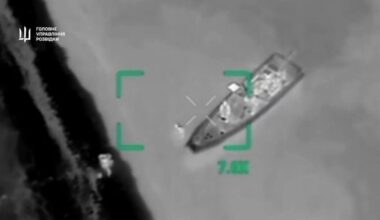 Russian DT-10 Vityaz tracked carrier destroyed in Ukrainian Defence Intelligence raid on Tendra Spit overnight – video