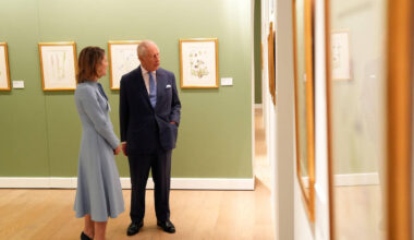 King visits exhibition of paintings including his own watercolours