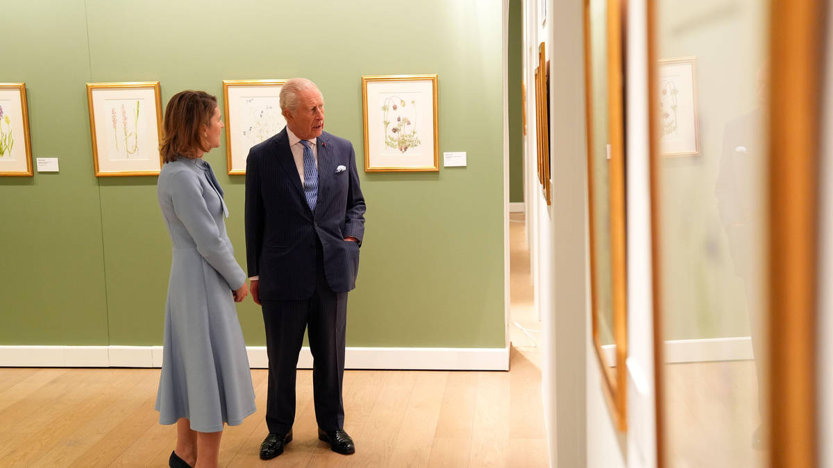 King visits exhibition of paintings including his own watercolours