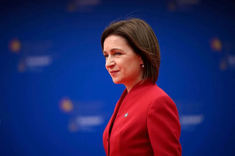 President of Moldova Maia Sandu arrives at the 6th European Political Community summit in Tirana, 16 May, 2025 